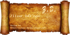 Zilzer Dénes névjegykártya
