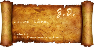Zilzer Dénes névjegykártya